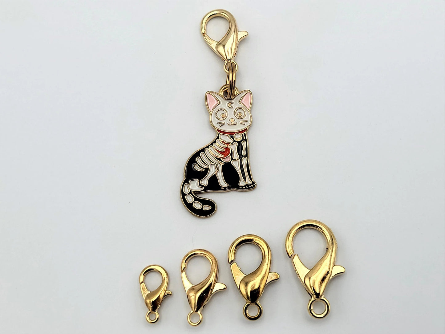 Spooky Rabbit and Cat Stitch Markers for Knitting 2pc | Crochet stitch marker, progress keeper, project bag charm, crochet accessory