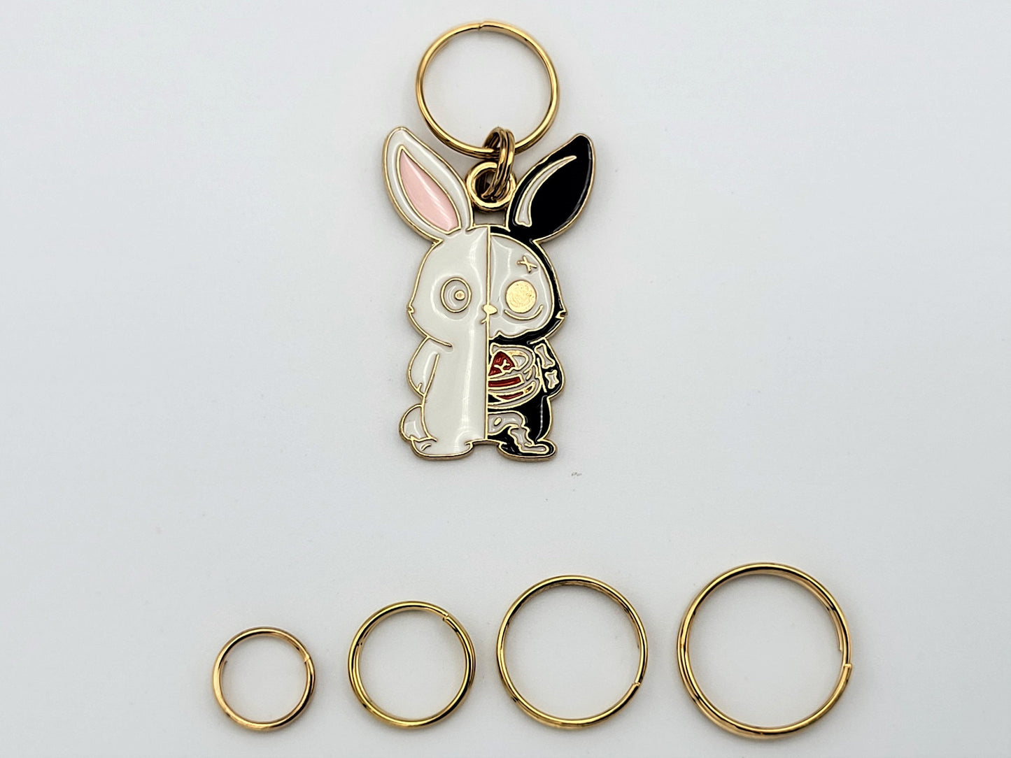 Spooky Rabbit and Cat Stitch Markers for Knitting 2pc | Crochet stitch marker, progress keeper, project bag charm, crochet accessory