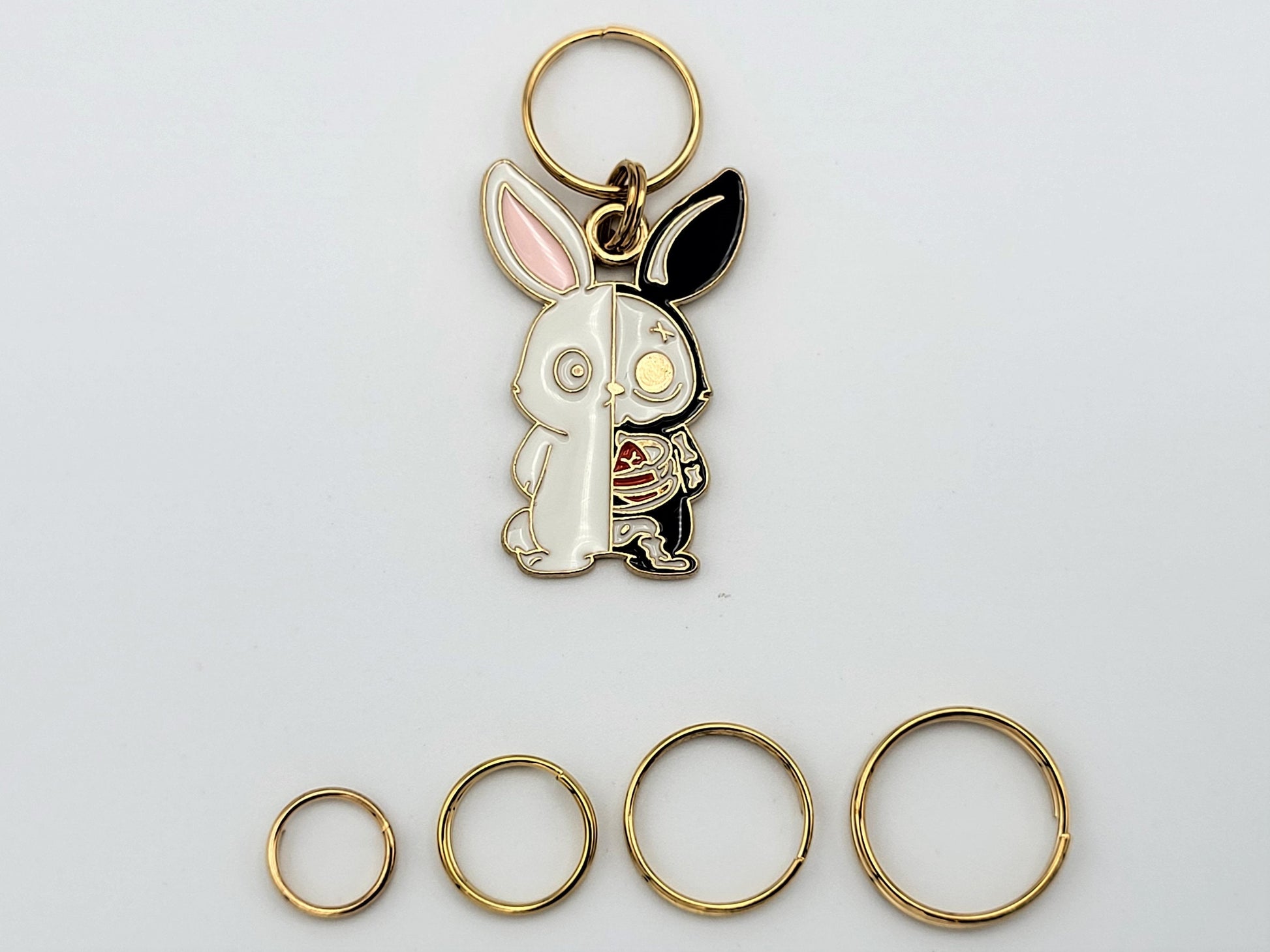 Spooky Rabbit and Cat Stitch Markers for Knitting 2pc | Crochet stitch marker, progress keeper, project bag charm, crochet accessory