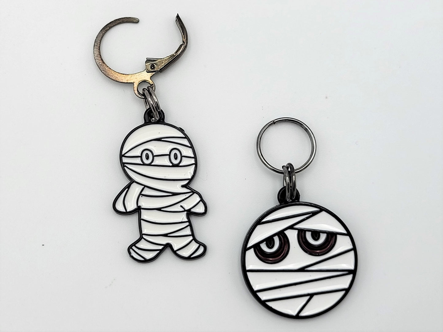 Halloween Mummy Stitch Markers for Knitting 2pc | Crochet stitch marker, progress keeper, project bag charm, crochet accessory