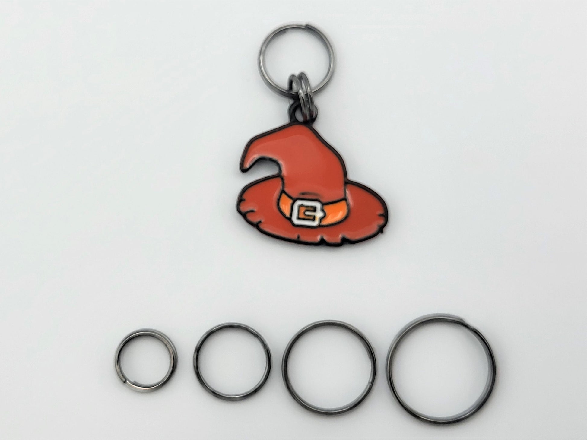 Halloween Orange Witches Hat Stitch Markers for Knitting 3pc | Crochet stitch marker, project bag charm, crochet accessory
