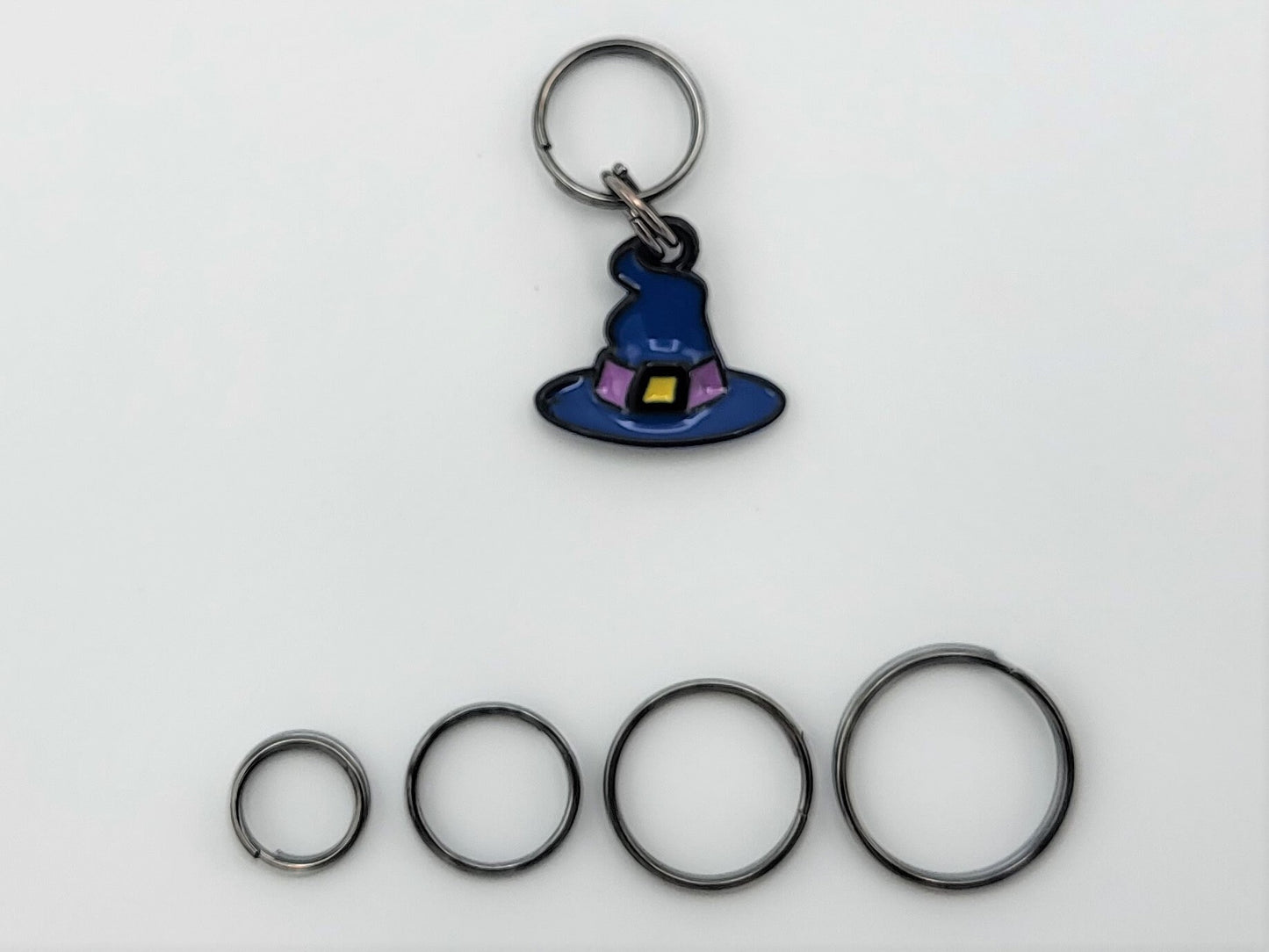 Tiny Halloween Blue Witches Hat Stitch Markers for Knitting 3pc | Crochet stitch marker, project bag charm, crochet accessory