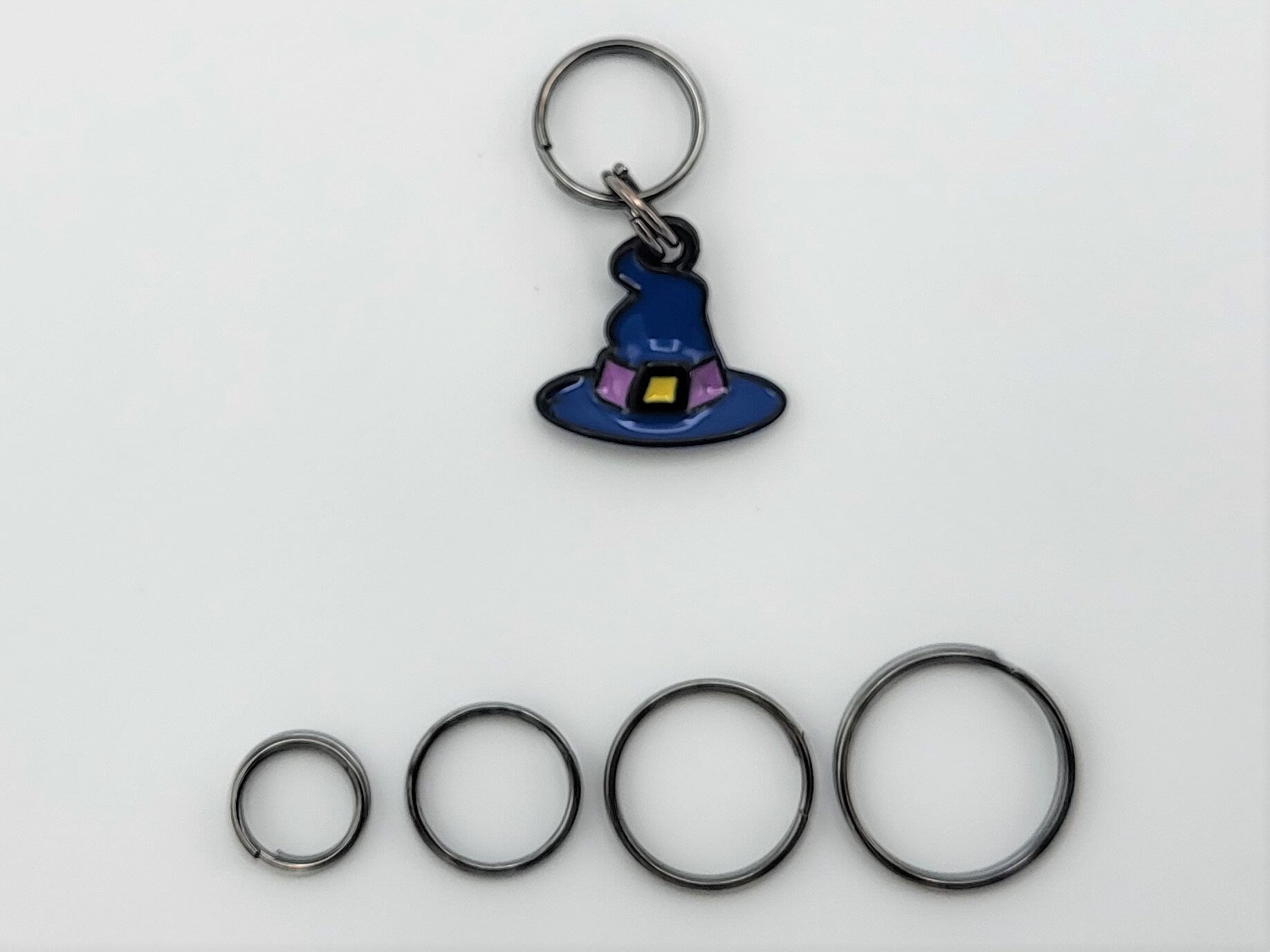 Tiny Halloween Blue Witches Hat Stitch Markers for Knitting 3pc | Crochet stitch marker, project bag charm, crochet accessory