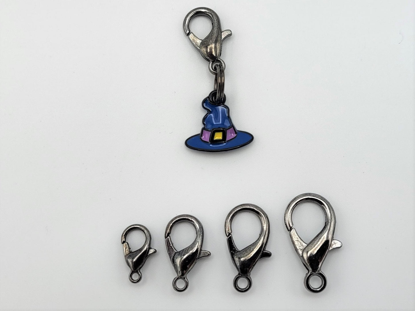 Tiny Halloween Blue Witches Hat Stitch Markers for Knitting 3pc | Crochet stitch marker, project bag charm, crochet accessory