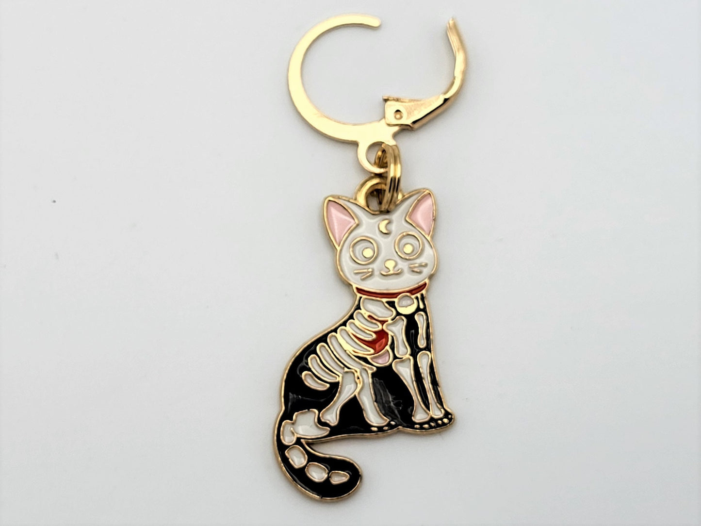 Spooky Rabbit and Cat Stitch Markers for Knitting 2pc | Crochet stitch marker, progress keeper, project bag charm, crochet accessory