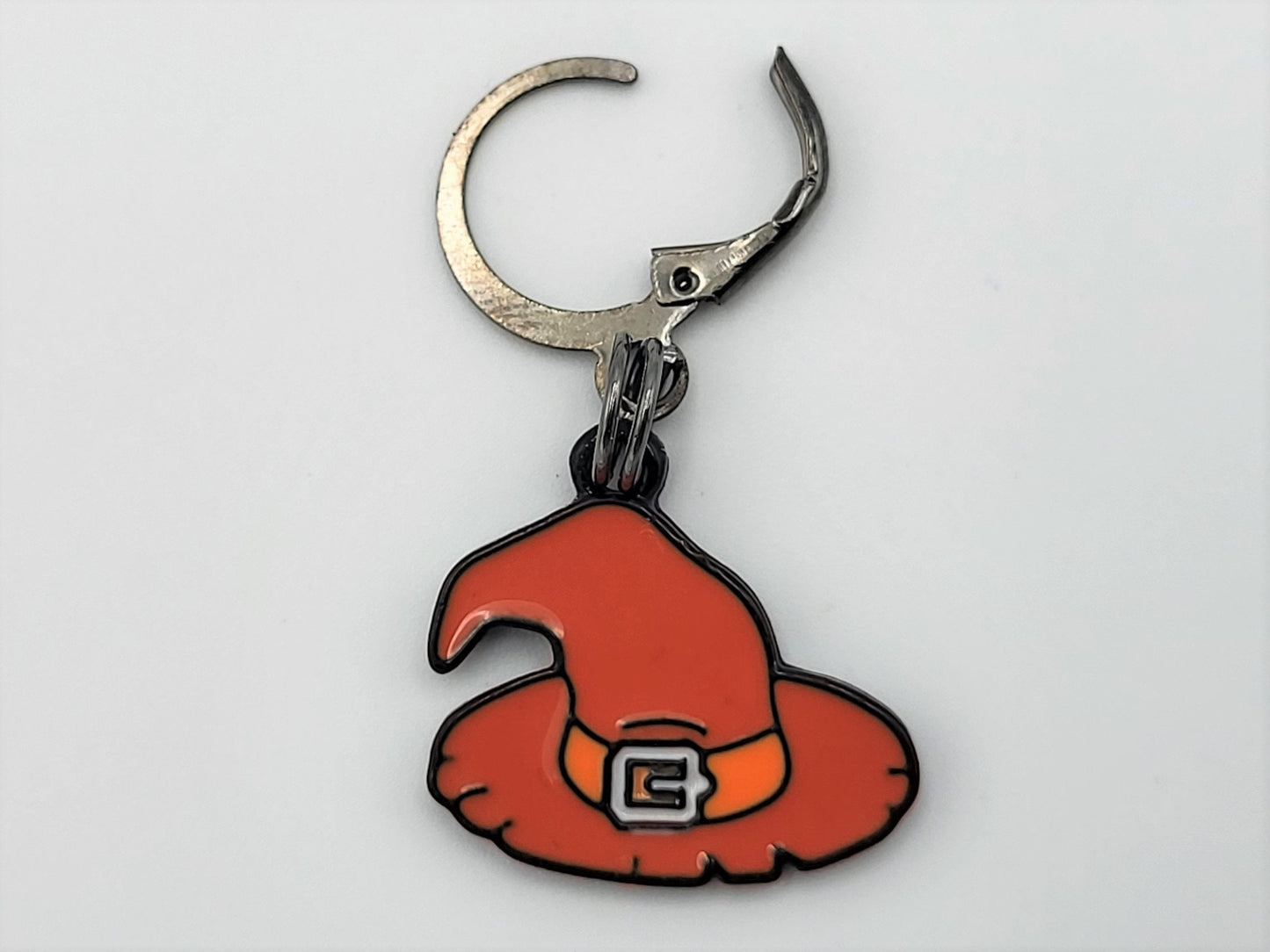 Halloween Orange Witches Hat Stitch Markers for Knitting 3pc | Crochet stitch marker, project bag charm, crochet accessory