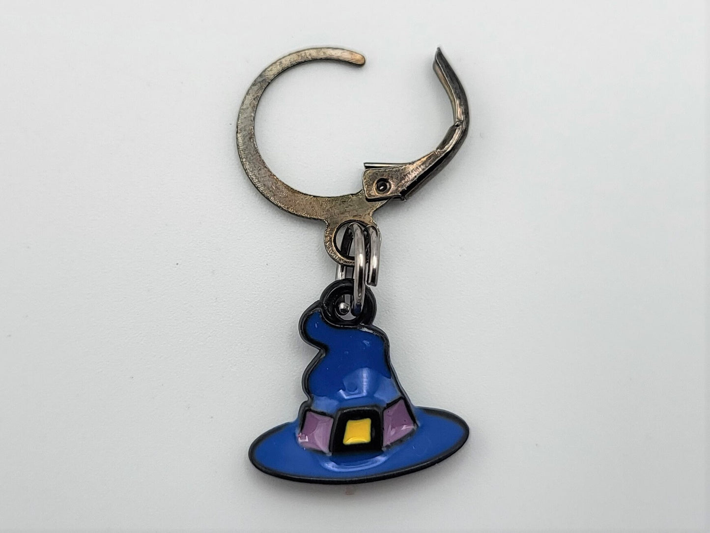 Tiny Halloween Blue Witches Hat Stitch Markers for Knitting 3pc | Crochet stitch marker, project bag charm, crochet accessory