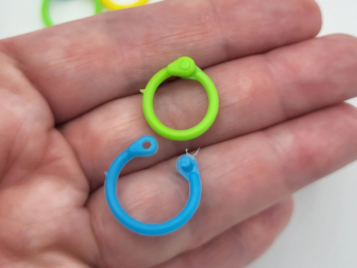 Stitch Markers for crochet and knitting, 20pc Soft Plastic Open Ring, mixed colors | snag free stitch marker, knitting accessories