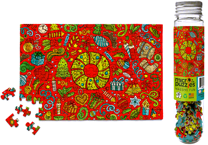 Micro Puzzles - Holidays - Deck the Halls, small 4x6" jigsaw puzzle, 150 pieces