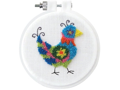 Beginner Punch Needle Kit 3.5" Round - Bird | easy DIY Craft Kit by Design Works