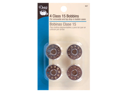Dritz Metal Sewing Machine Bobbins 4pc, Class 15