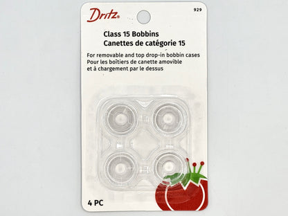 Dritz Plastic Sewing Machine Bobbins 4pc, Class 15