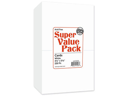 Blank Card Pack, All White, Pre-cut and scored - 4.25x5.5 folded - 250pc