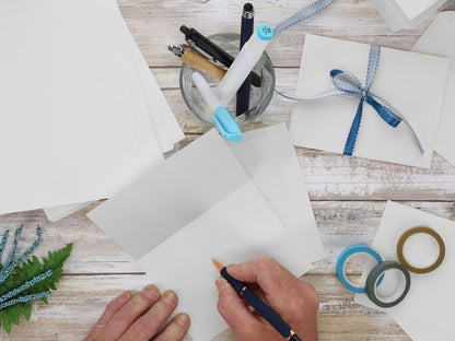 Blank Card Pack, All White, Pre-cut and scored - 4.25x5.5 folded - 250pc