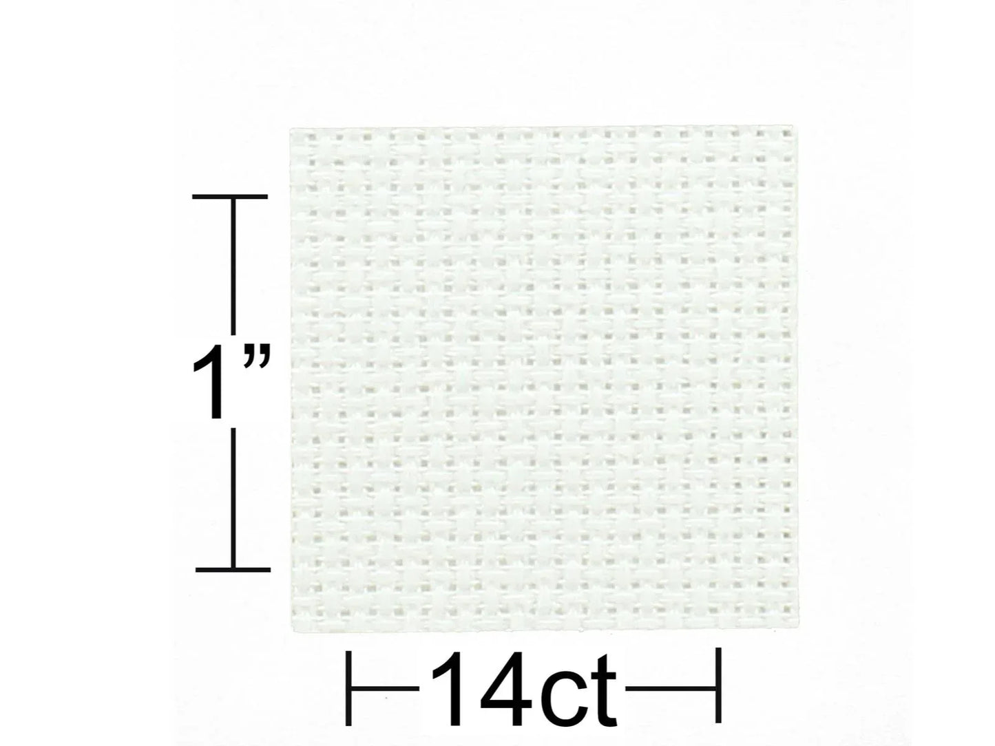 Grid with measurement of 1 inch and '14ct' label on a white background