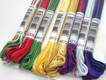 DMC Color Variations, Holiday Collection, 6-Strand Embroidery Cotton Floss, 8 variegated colors