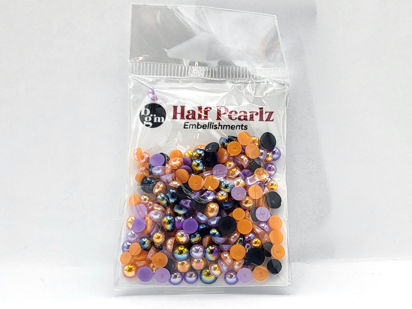 Buttons Galore AB Half Pearlz, round, iridescent, smooth finish for craft embellishments