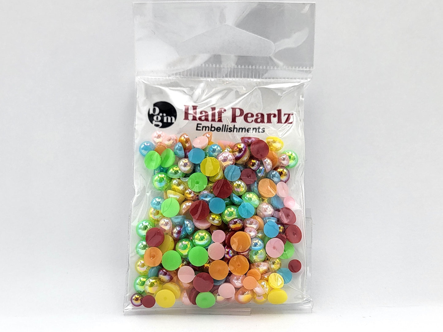 Buttons Galore AB Half Pearlz, round, iridescent, smooth finish for craft embellishments