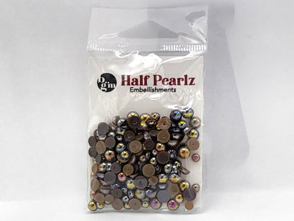 Buttons Galore AB Half Pearlz, round, iridescent, smooth finish for craft embellishments