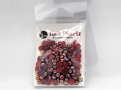 Buttons Galore AB Half Pearlz, round, iridescent, smooth finish for craft embellishments