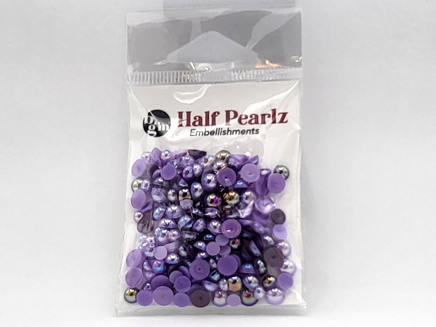 Buttons Galore AB Half Pearlz, round, iridescent, smooth finish for craft embellishments