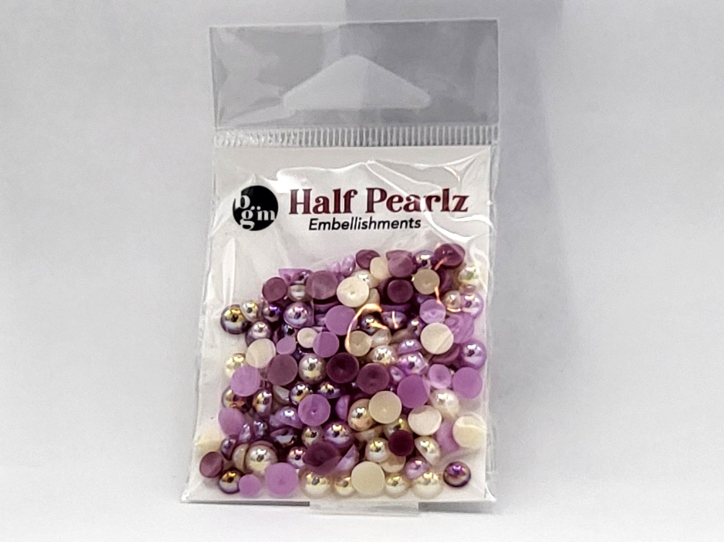 Buttons Galore AB Half Pearlz, round, iridescent, smooth finish for craft embellishments