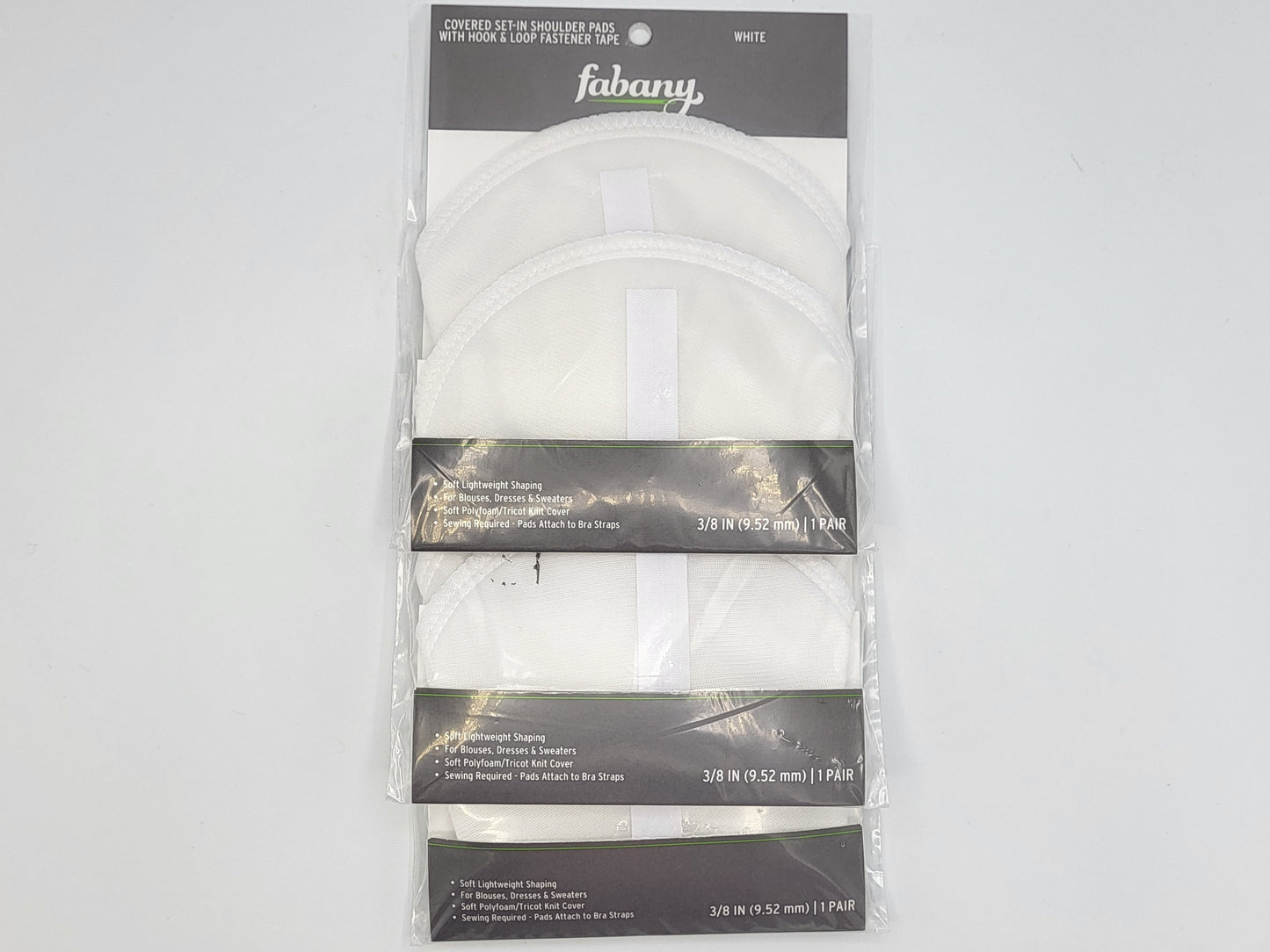 Covered Shoulder Pads by Fabany - Set-in and All-Purpose pads, set of 6