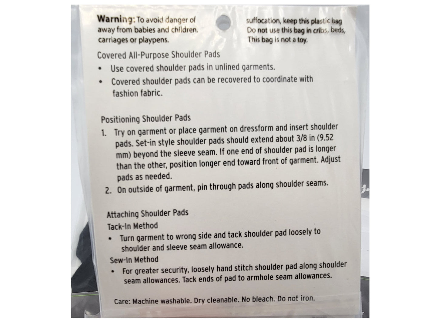 Covered Shoulder Pads by Fabany - Set-in and All-Purpose pads, set of 6