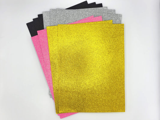 Glitter Foam Sheets 9x12", 2mm thick, set of 10 sheets multi-colors