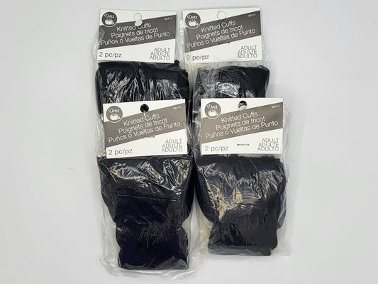 Black Knitted Cuffs, 2pc set of 4 packages, Dritz