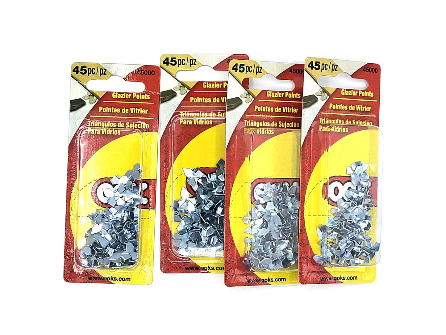 OOK Glazier Push Points, 45pcs, Lot of 4 packages