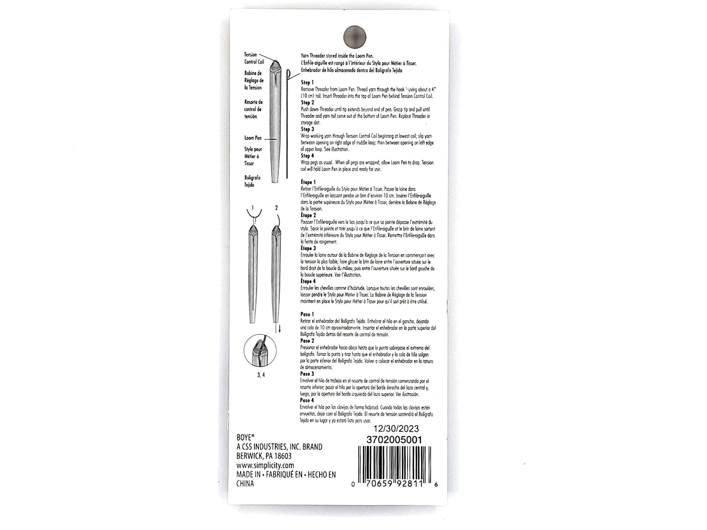 Boye Loom Pen Yarn Craft Tool