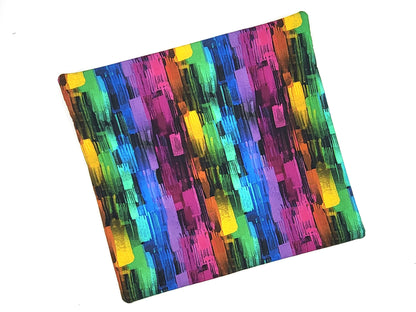 Color Stripes Print Project Bag for Cross Stitch, Embroidery, and Sewing Notions Storage | 13x12" medium