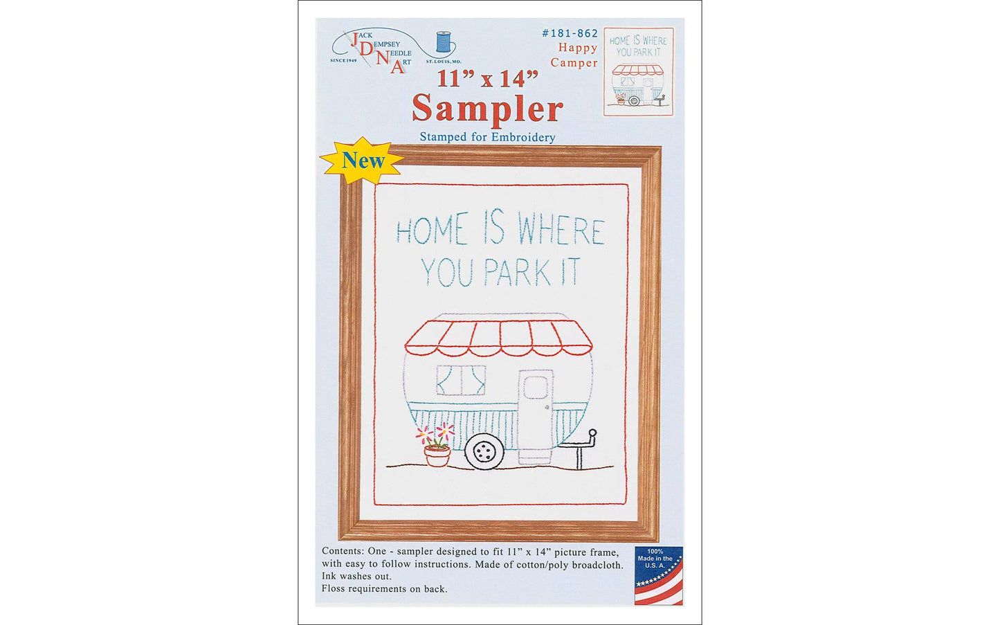 Jack Dempsey Sampler 11x14" - Happy Camper White