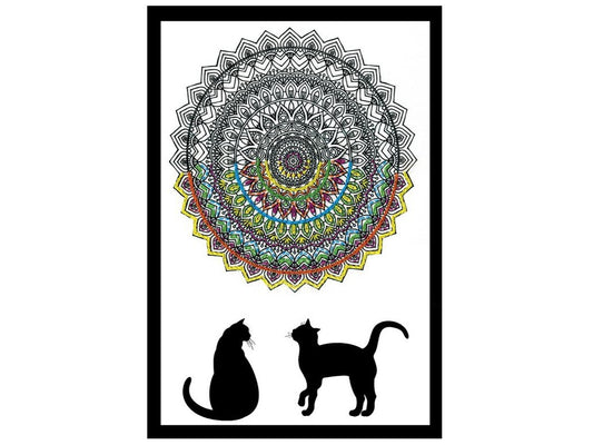 Design Works - Zenbroidery Cat Mandala, stamped pattern
