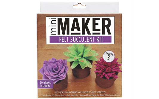 Felt Multi-color Succulent craft kit, Mini Maker, Leisure Arts