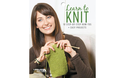 Learn to Knit Book - Step-by-Step How To's and 10 easy projects - Softcover book