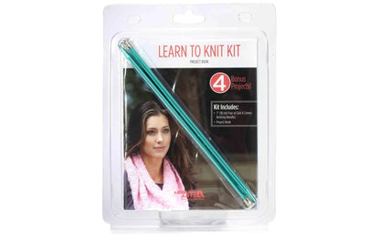Knit Kit - Learn To Knit Softcover Book - includes Knitting Needles in box