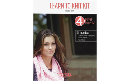Knit Kit - Learn To Knit Softcover Book - includes Knitting Needles in box