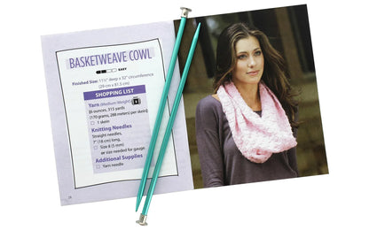 Knit Kit - Learn To Knit Softcover Book - includes Knitting Needles in box