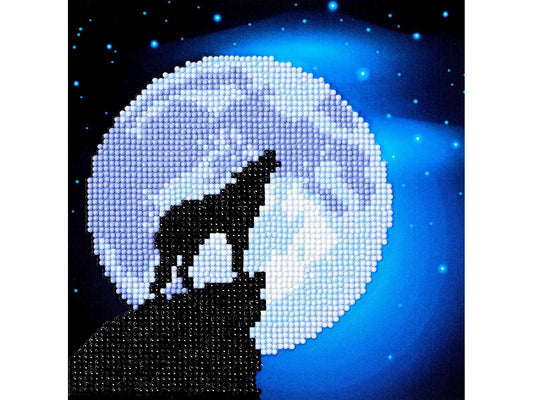 Diamond Art Kit 8x8" Beginner Wolf Moon