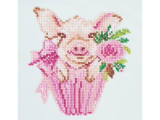 Diamond Art Kit 8x8" Beginner Pig