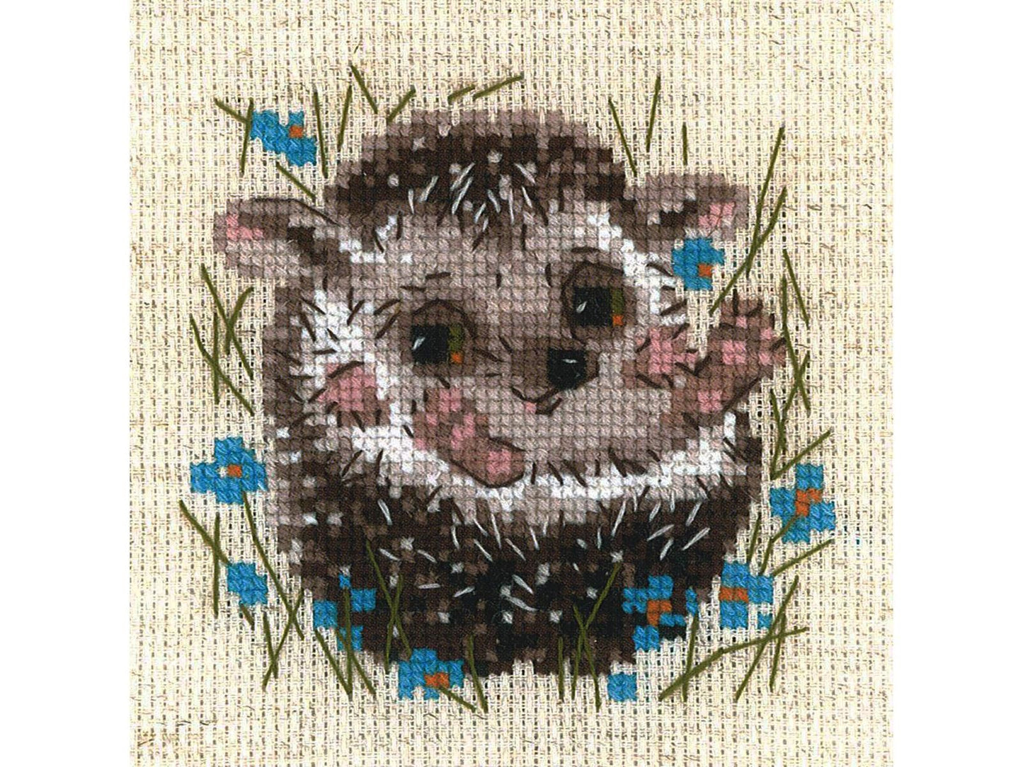 Riolis Cross Stitch Kit 5" x 5", 14ct, Little Hedgehog