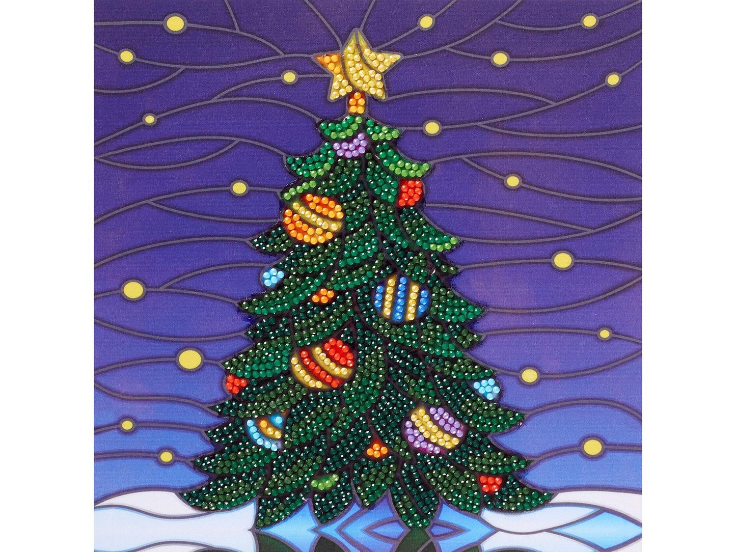 Diamond Art Kit Beginner 8x8" - Stained Glass Tree