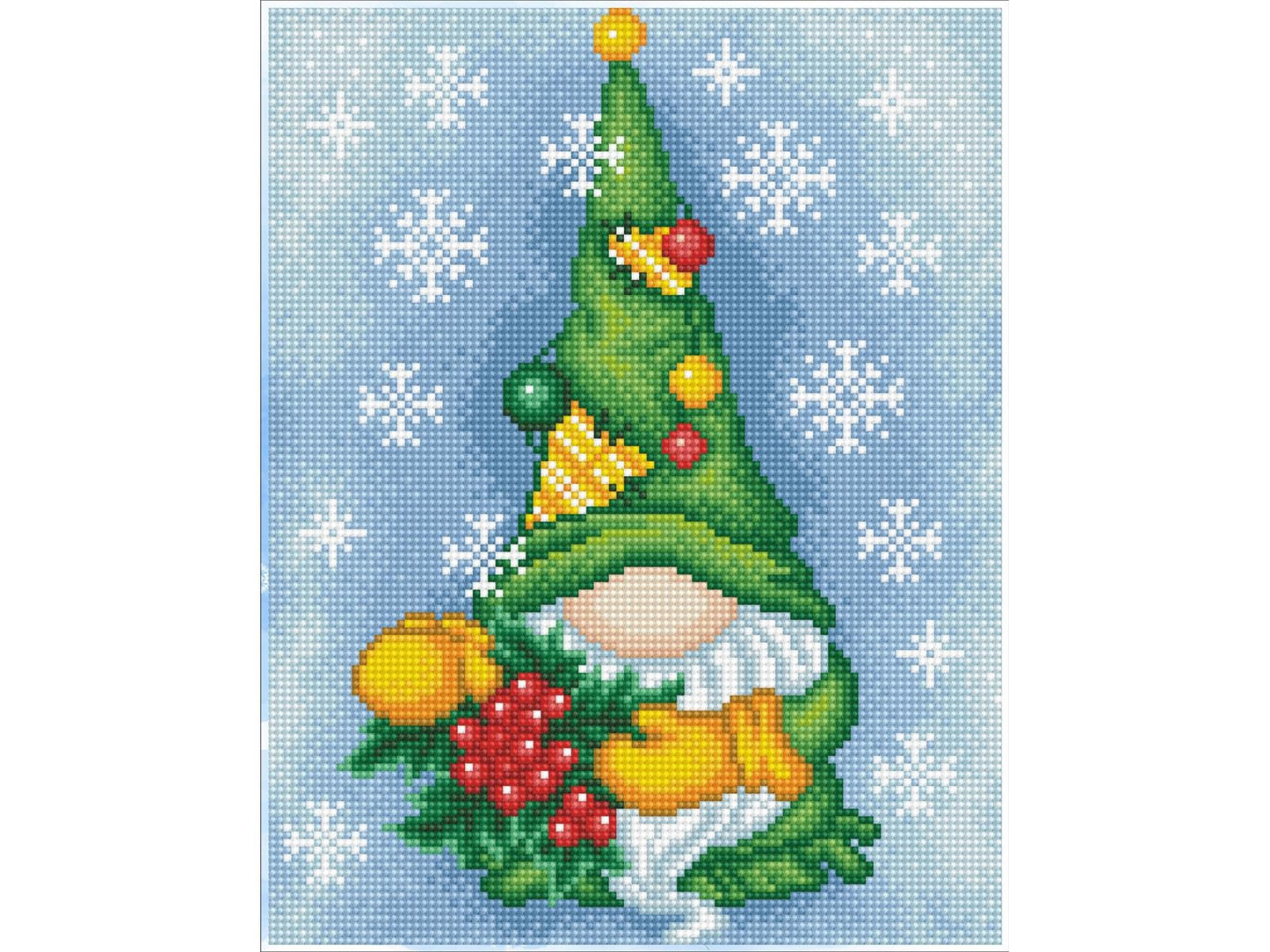 Diamond Art Kit 11x14" Intermediate Full-drill Holiday Green Gnome