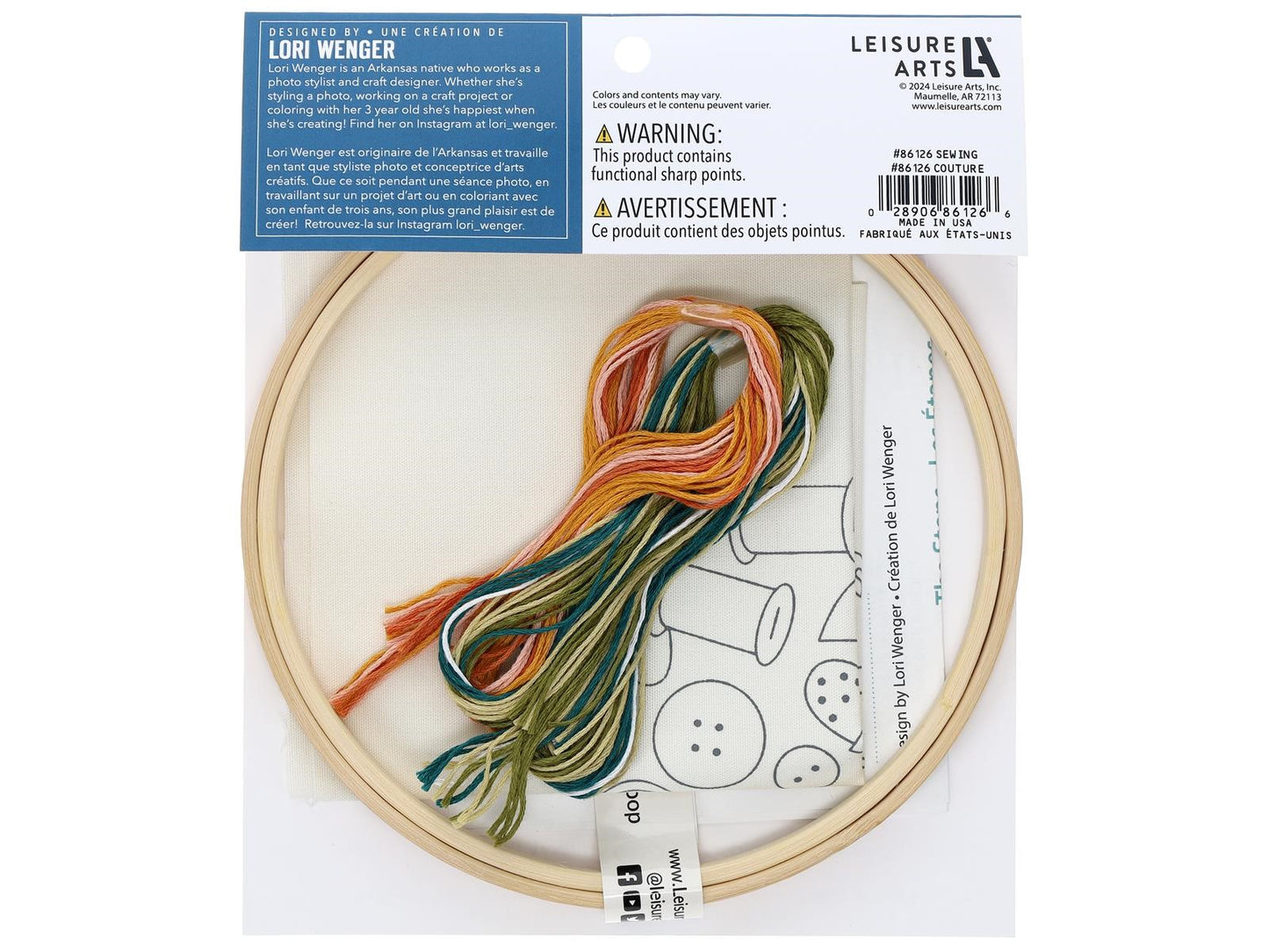 Leisure Arts Stamped Embroidery Kit 6" - Sewing Supplies