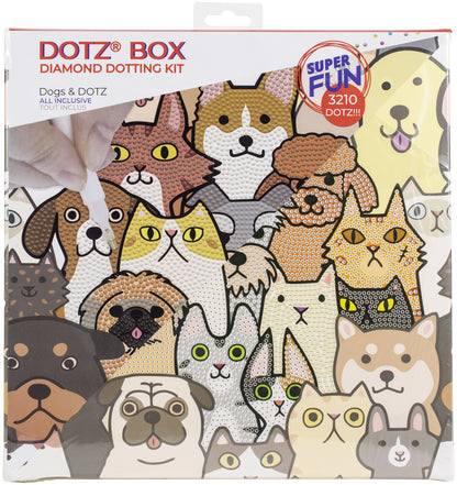 Diamond Dotz, Diamond Art Box Kit 11"X11" - Dogs & Dotz