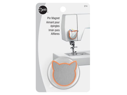 Dritz Coral Cat Pin Magnet, needle minder