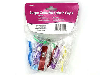 Allary Large Colorful Fabric Clips 2.25" 12 pcs