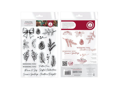 Christmas Paper Crafting 8"x8" cardstock and 6"x8" Stamp Set, Timeless Tidings